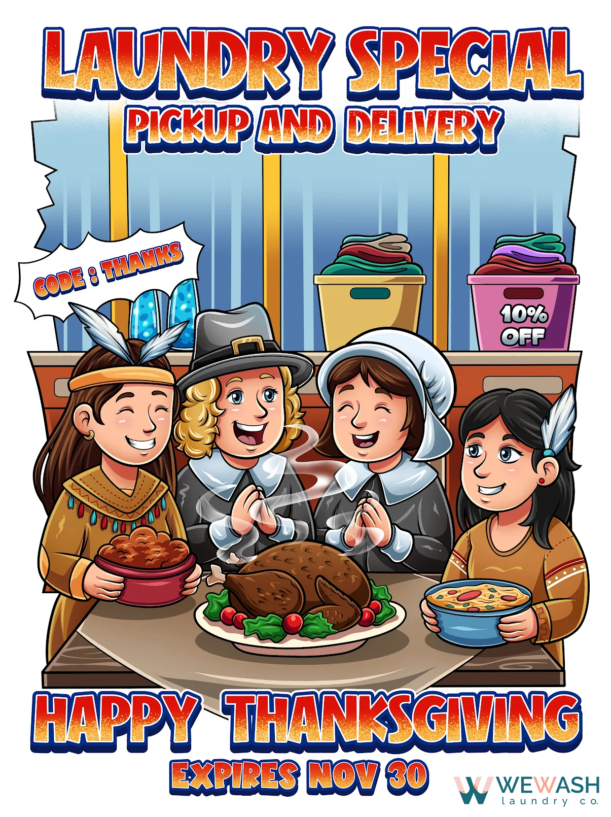Laundry Pickup And Delivery Service Thanksgiving Special